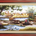 乡村风景画手工刺绣＝可愛的故鄉　12＝SHVN 1112 - 95cm x 145cm (2)